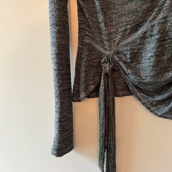 Free People One Shoulder Top Gray Long Sleeve Medium NWT - Picture 3 of 7